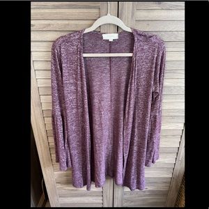 Purple bell sleeve cardigan